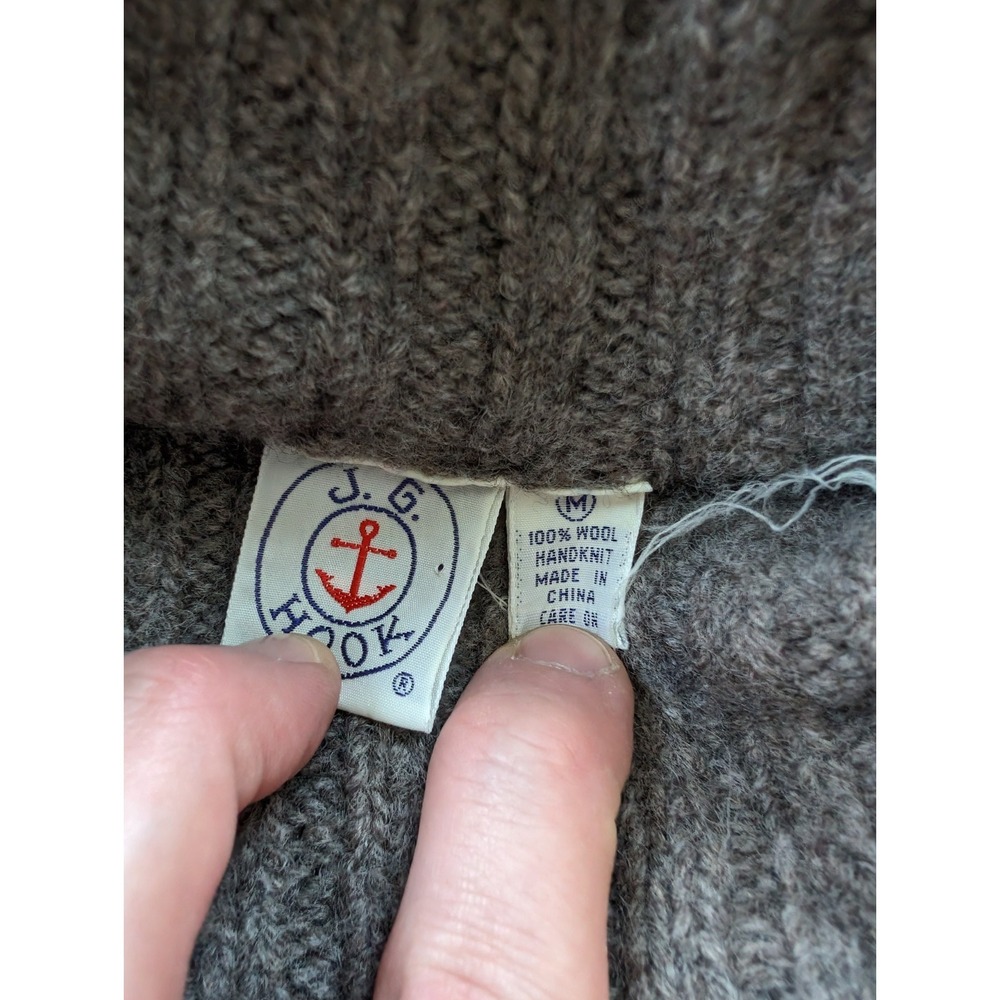 Vintage JG Hook Wool Sweater Turtleneck Womens Medium Wool Handknit - Picture 7 of 8